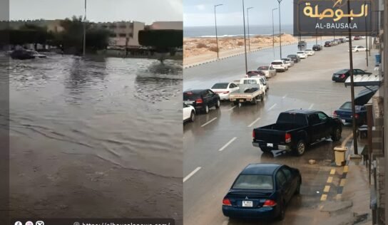 ضمن مشاريع عودة الحياة.. مياه الأمطار تغرق طريق حي الأندلس الجديد