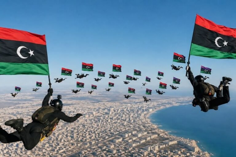 بنغازي تحتضن رقماً قياسياً عالمياً للمظليين الليبيين في غينيس