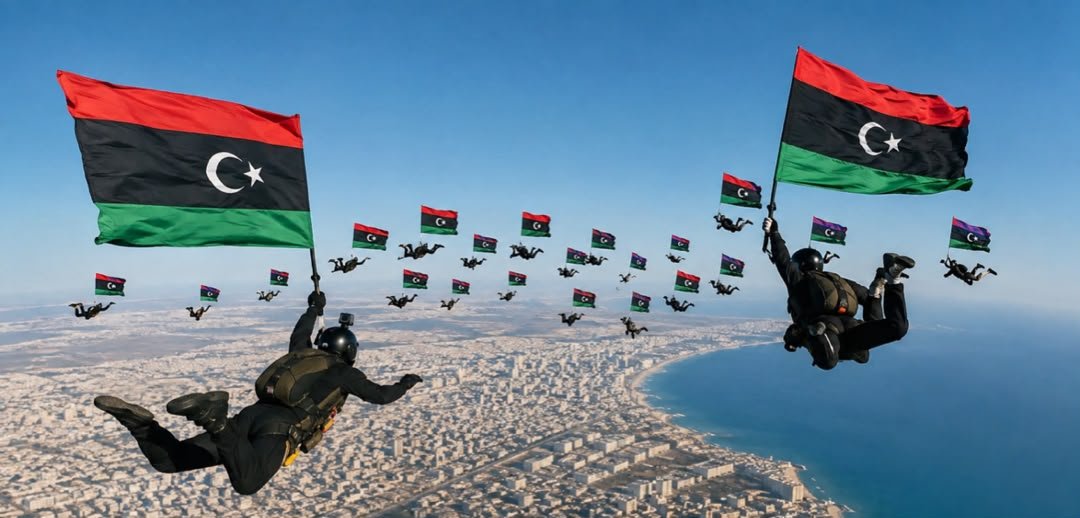 بنغازي تحتضن رقماً قياسياً عالمياً للمظليين الليبيين في غينيس