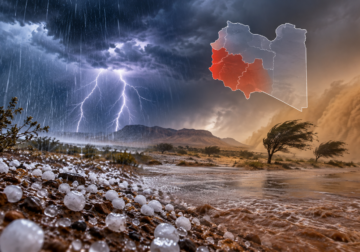 حالة جوية متقلبة تضرب جنوب غرب ليبيا.. أمطار غزيرة وبَرَد ورياح قوية