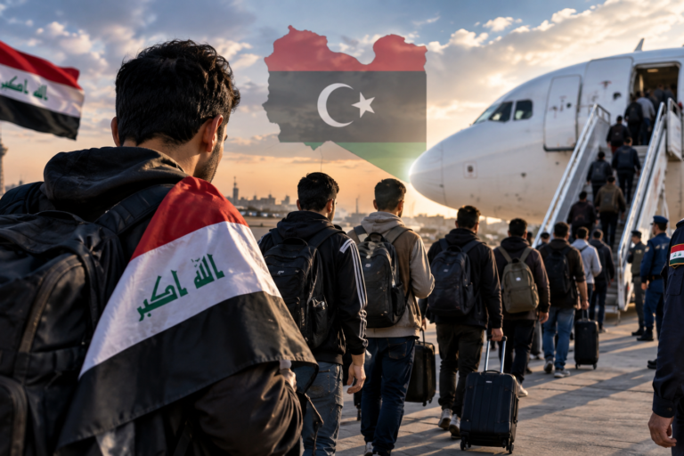 ضمن جهود مكافحة تهريب البشر.. 33 مهاجرًا عراقيًا يعودون من ليبيا
